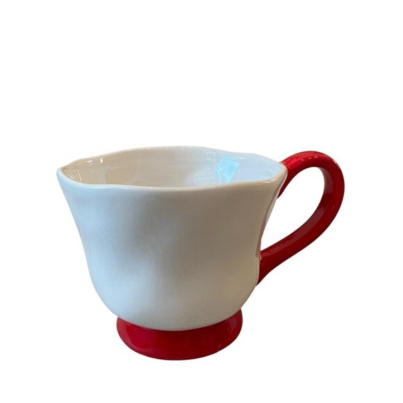 Hand Painted RED BOW Mug Set of 4 Christmas Holiday Glam New - Picture 4 of 16